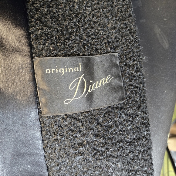 Vtg 60s Curlinda black Faux Curly Persian Lamb Mink Princess Coat - Picture 9 of 15